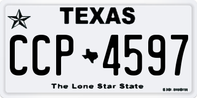 TX license plate CCP4597