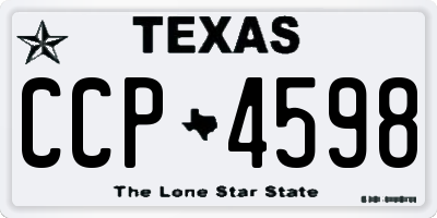TX license plate CCP4598