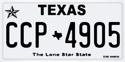 TX license plate CCP4905