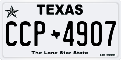 TX license plate CCP4907