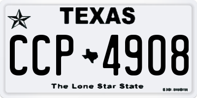 TX license plate CCP4908