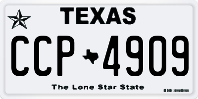 TX license plate CCP4909