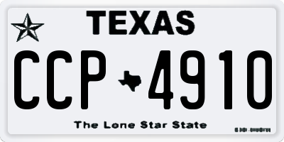 TX license plate CCP4910