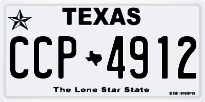 TX license plate CCP4912