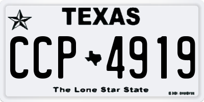 TX license plate CCP4919