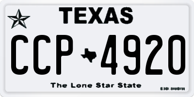TX license plate CCP4920