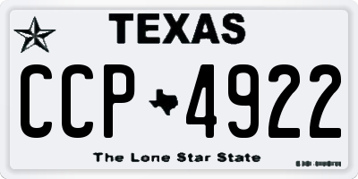 TX license plate CCP4922