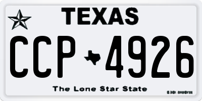 TX license plate CCP4926