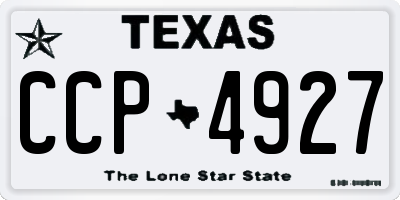 TX license plate CCP4927