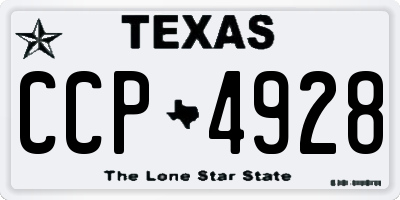 TX license plate CCP4928