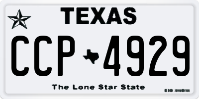TX license plate CCP4929