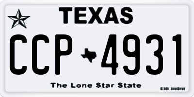 TX license plate CCP4931