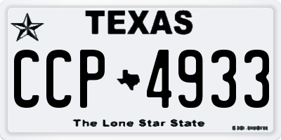 TX license plate CCP4933