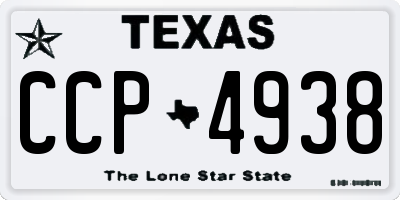 TX license plate CCP4938