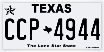 TX license plate CCP4944