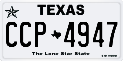 TX license plate CCP4947