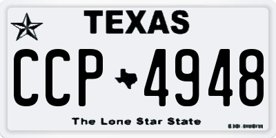 TX license plate CCP4948