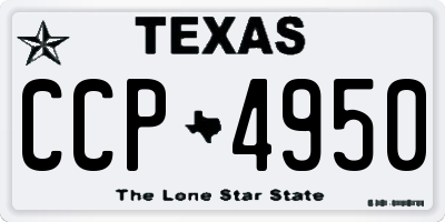 TX license plate CCP4950