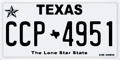 TX license plate CCP4951