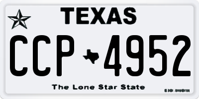 TX license plate CCP4952