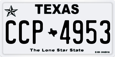 TX license plate CCP4953
