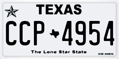 TX license plate CCP4954