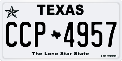 TX license plate CCP4957