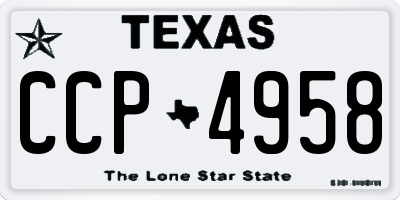 TX license plate CCP4958