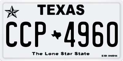 TX license plate CCP4960
