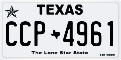 TX license plate CCP4961