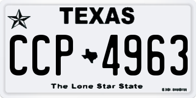 TX license plate CCP4963