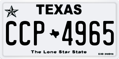 TX license plate CCP4965