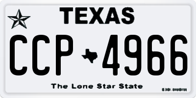 TX license plate CCP4966