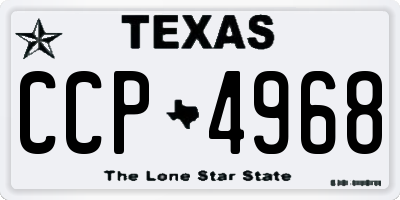 TX license plate CCP4968