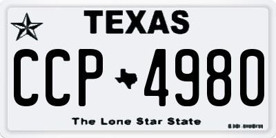 TX license plate CCP4980