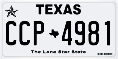 TX license plate CCP4981
