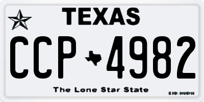 TX license plate CCP4982