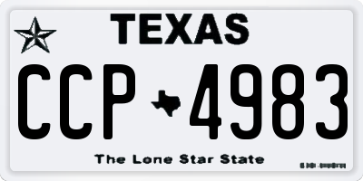 TX license plate CCP4983