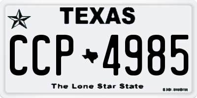 TX license plate CCP4985