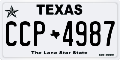 TX license plate CCP4987