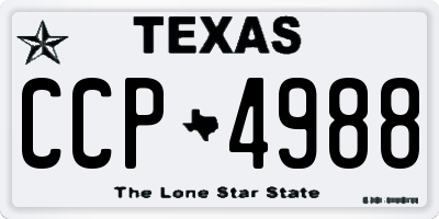TX license plate CCP4988