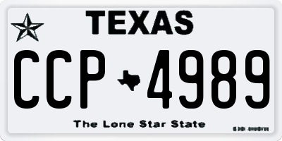 TX license plate CCP4989