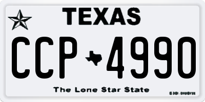 TX license plate CCP4990