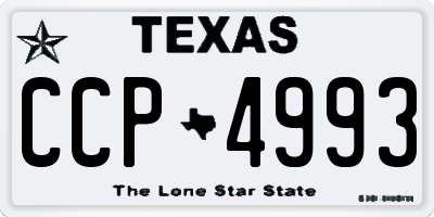 TX license plate CCP4993