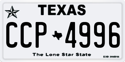 TX license plate CCP4996