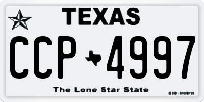 TX license plate CCP4997