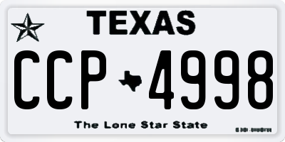 TX license plate CCP4998