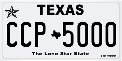 TX license plate CCP5000