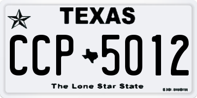 TX license plate CCP5012