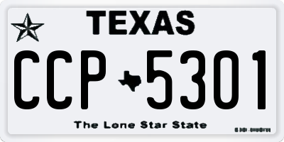 TX license plate CCP5301